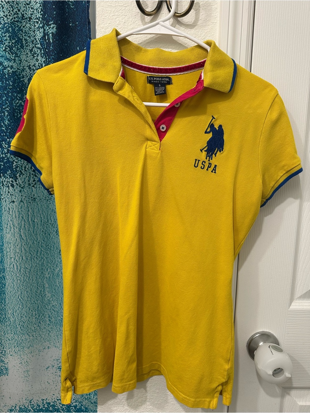 U.S. Polo Assn. Yellow Polo Shirt with Blue Logo